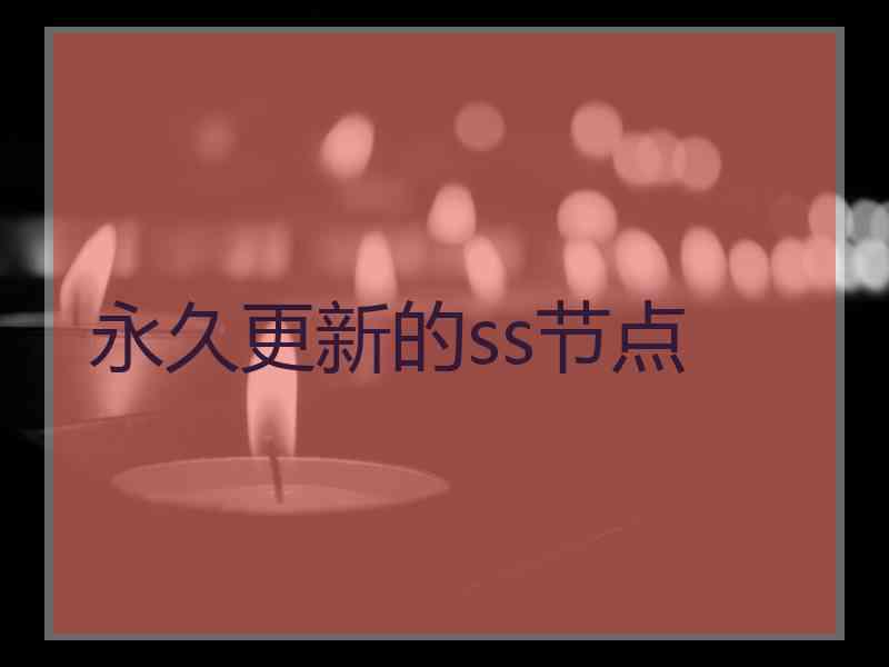 永久更新的ss节点