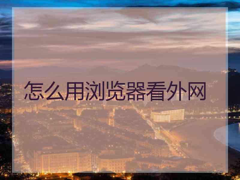 怎么用浏览器看外网