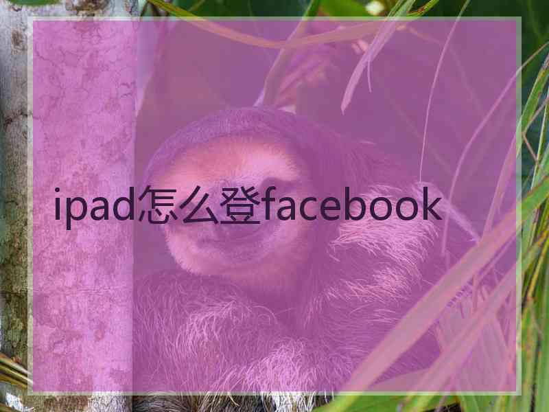 ipad怎么登facebook